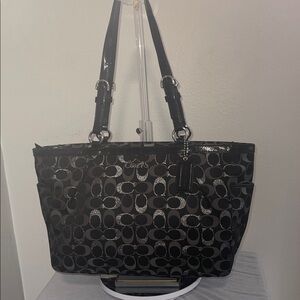 Coach Black and Gray Signature Tote